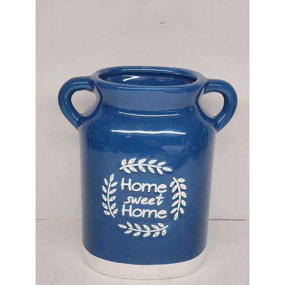 Modern Country “HOME SWEET HOME” Milk Jug Vase Utensil Holder Home Decor Farm - Picture 1 of 3